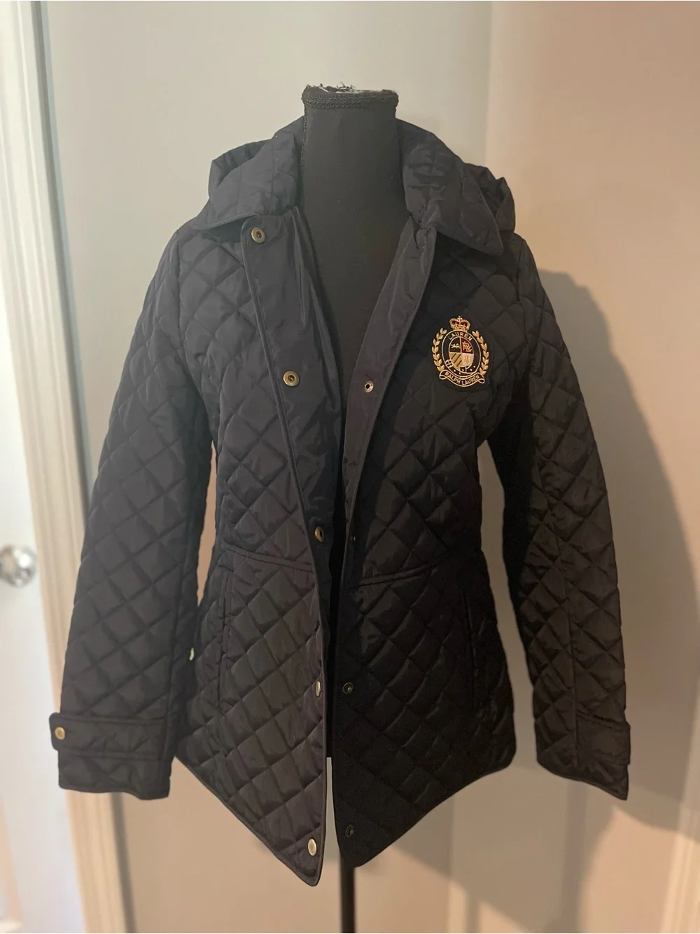 Lauren Ralph Lauren Navy Quilted Crest Puffer Jacket